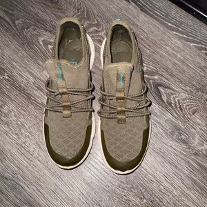 Sperry Green Sneakers with Canvas Upper and Rubber Sole